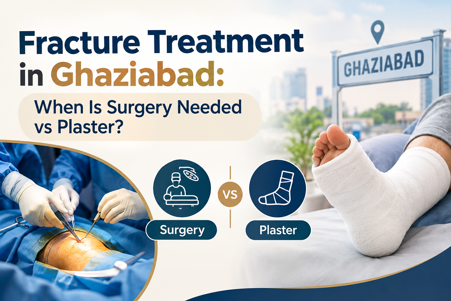 Fracture Treatment in Ghaziabad: When Is Surgery Needed vs Plaster?